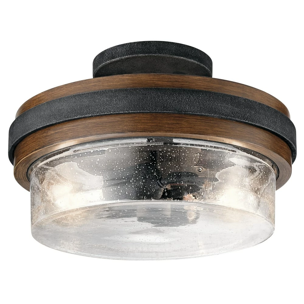 New π Kichler Lighting Grand Bankβ’ 60W 2-Light Semi-Flush Mount Ceiling Fixture in Auburn Stained π 3 New π Kichler Lighting Grand Bankβ’ 60W 2-Light Semi-Flush Mount Ceiling Fixture in Auburn Stained π