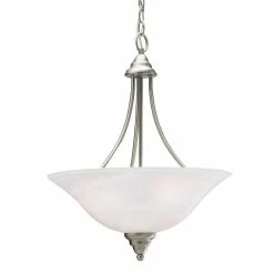 Discount ✔️ Kichler Lighting Telford 100 W 3-Light Medium Inverted Pendant in Brushed Nickel 🎁