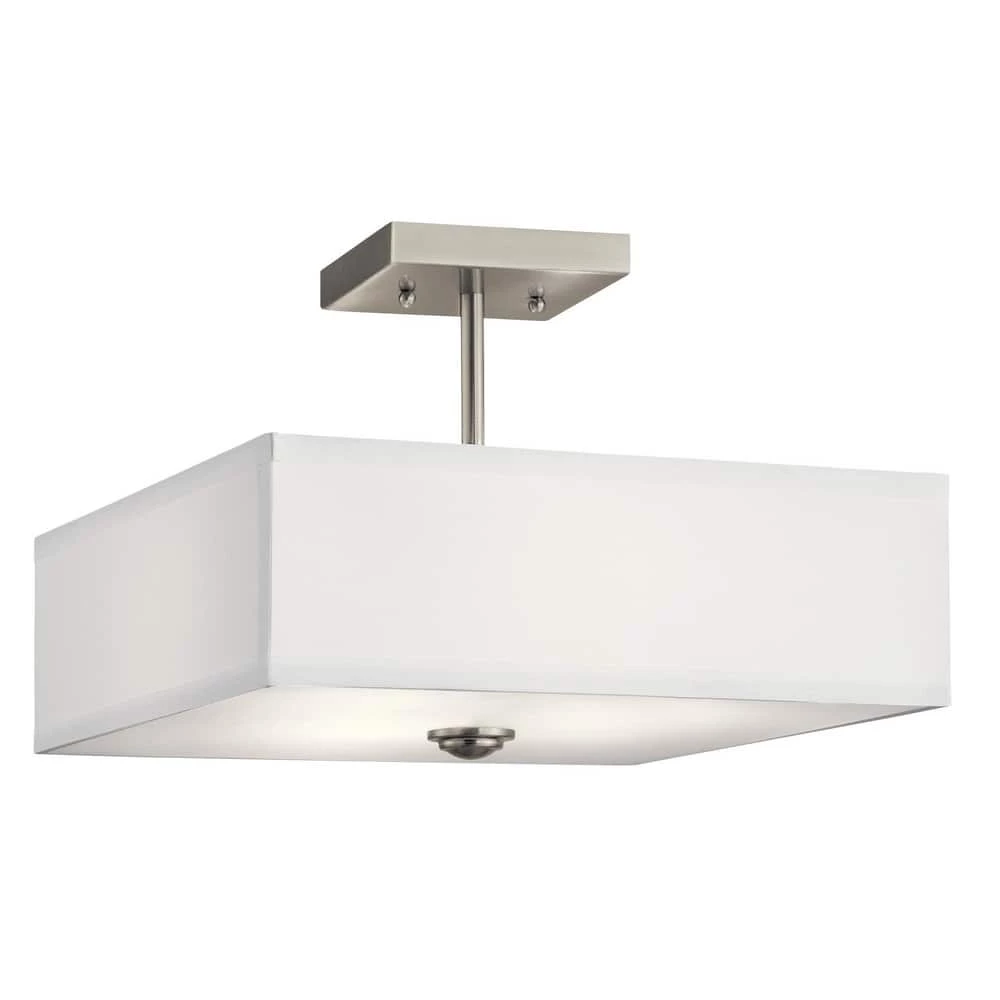 Deals 🤩 Kichler Lighting Shailene™ 75W 3-Light Medium E-26 Incandescent Semi-Flush Mount Ceiling Fixture in Brushed Nickel 🧨 3 Deals 🤩 Kichler Lighting Shailene™ 75W 3-Light Medium E-26 Incandescent Semi-Flush Mount Ceiling Fixture in Brushed Nickel 🧨