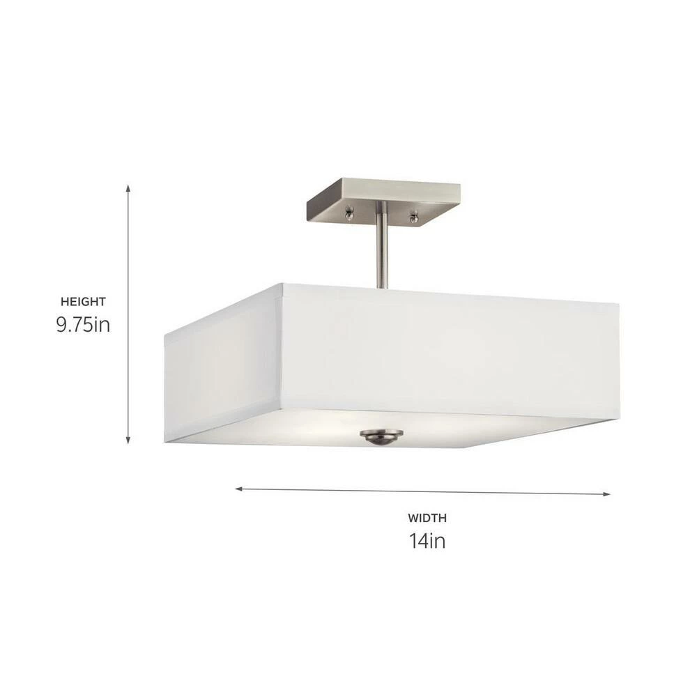 Deals 🤩 Kichler Lighting Shailene™ 75W 3-Light Medium E-26 Incandescent Semi-Flush Mount Ceiling Fixture in Brushed Nickel 🧨 4 Deals 🤩 Kichler Lighting Shailene™ 75W 3-Light Medium E-26 Incandescent Semi-Flush Mount Ceiling Fixture in Brushed Nickel 🧨 - Image 2