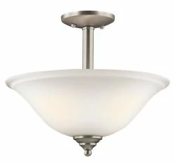 Buy 🔔 Kichler Lighting Armida 100W 2-Light Medium E-26 Incandescent Semi-Flush Mount Inverted Pendant in Brushed Nickel 🎁 -Kichler Lighting shop Query 1324
