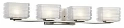 Promo 🎁 Kichler Lighting Bazely 50W 4-Light Wall Mount Bath Light in Brushed Nickel 👍