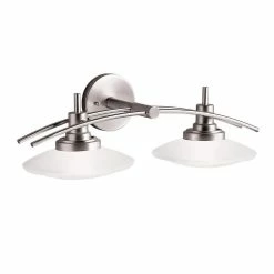 Hot Sale 😀 Kichler Lighting Structures 10-1/2 in. 100 W 2-Light Medium Bracket in Brushed Nickel 🌟