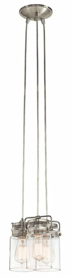 Best reviews of 🎉 Kichler Lighting Brinley 100W 3-Light Pendant in Brushed Nickel 🎁