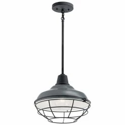 Cheap 😉 Kichler Lighting Pier™ 100W 1-Light Medium E-26 Incandescent Outdoor Pendant in Gloss Grey ✨