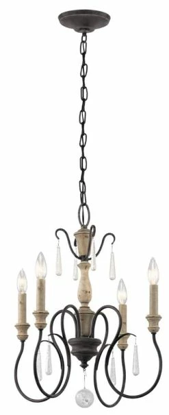 Best Pirce 🧨 Kichler Lighting Kimblewick 20-1/4 in. 4-Light Chandelier in Weathered Zinc ✔️