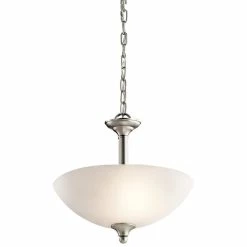 Budget 👏 Kichler Lighting Jolie 15 in. 100W 2-Light Medium Incandescent Ceiling Light in Brushed Nickel 🧨