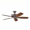 Top 10 ⌛ Kichler Lighting Monarch II™ 52 in. 5-Blade Ceiling Fan in Oil Brushed Bronze 🔥 -Kichler Lighting shop Query 1366