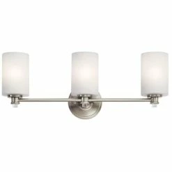 Best Pirce ⭐ Kichler Lighting Joelson 100W 3-Light Medium E-26 LED Bath Light in Brushed Nickel 😀