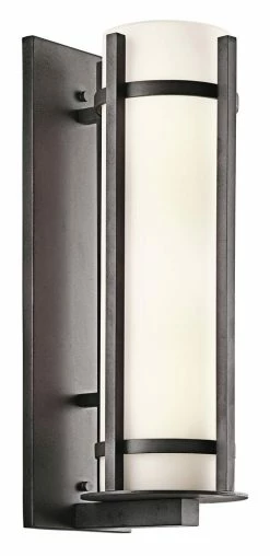 Cheap ✔️ Kichler Lighting Camden 75W 2-Light Wall Mount Outdoor Light in Anvil Iron 😀