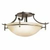 Promo 💯 Kichler Lighting Olympia 11-1/4 x 24 in. 100 W 3-Light Medium Semi-Flush Mount Ceiling Fixture in Old Bronze 🛒 -Kichler Lighting shop Query 1380