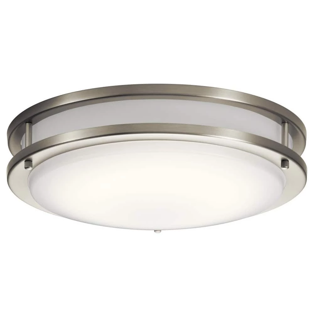 New π Kichler Lighting Avon 28.5W 1-Light 3000 Kelvin Integrated LED Flush Mount Ceiling Fixture in Brushed Nickel π 3 New π Kichler Lighting Avon 28.5W 1-Light 3000 Kelvin Integrated LED Flush Mount Ceiling Fixture in Brushed Nickel π