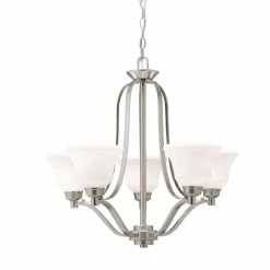 Flash Sale 🔥 Kichler Lighting Langford 100W 5-Light Medium Base Incandescent Chandelier in Brushed Nickel 😀