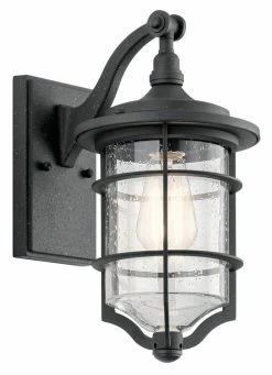 Flash Sale 🛒 Kichler Lighting Royal Marine 13-1/4 in. 60W 1-Light Outdoor Wall Lantern in Distressed Black 🎁