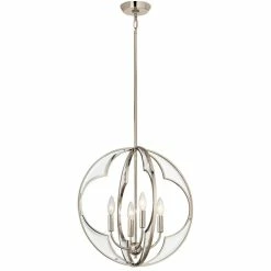 Top 10 👍 Kichler Lighting Montavello 40W 4-Light Chandelier in Polished Nickel 🎁