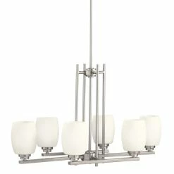 Wholesale 🔔 Kichler Lighting Eileen 18-1/2 in. 100W 6-Light Medium Chandelier in Brushed Nickel ✔️
