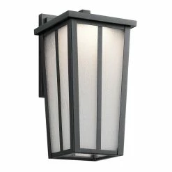 Best Sale 🌟 Kichler Lighting Amber Valley 17W 1-Light LED Outdoor Wall Sconce in Textured Black ❤️