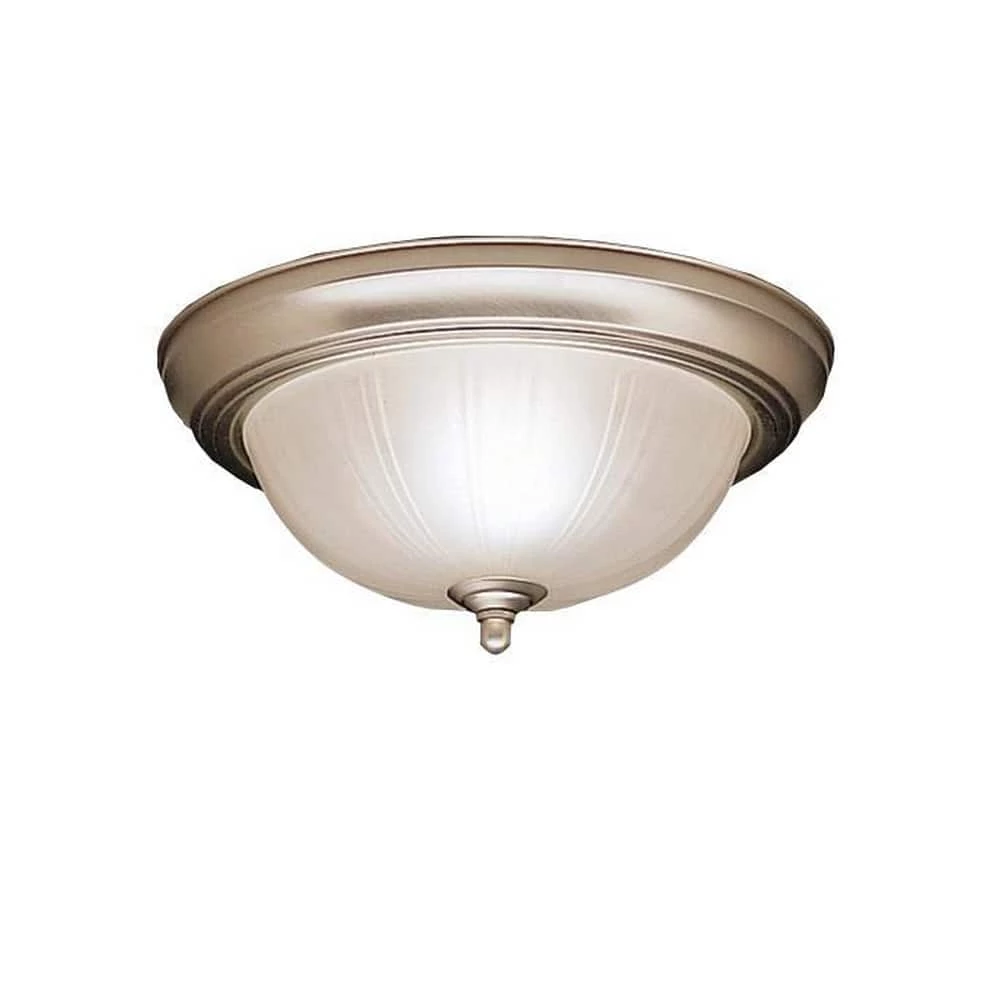 Discount β¨ Kichler Lighting 60 W 2-Light Medium Flush Mount Ceiling Fixture with Satin Etched Glass in Brushed Nickel π₯° 3 Discount β¨ Kichler Lighting 60 W 2-Light Medium Flush Mount Ceiling Fixture with Satin Etched Glass in Brushed Nickel π₯°