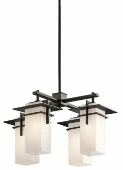 Hot Sale ❤️ Kichler Lighting Caterham™ 100W 4-Light Medium Base Extension Incandescent Chandelier in Olde Bronze ⌛