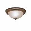 Buy ✔️ Kichler Lighting 60 W 1-Light Medium Flush Mount Ceiling Fixture with Satin Etched Glass in Tannery Bronze 🎁 -Kichler Lighting shop Query 141