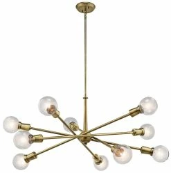 Wholesale 👏 Kichler Lighting Armstrong™ 49 in. 10-Light Large Chandelier in Natural Brass 🧨 -Kichler Lighting shop Query 1414