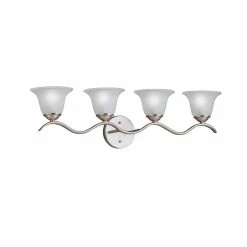 Best Pirce ⭐ Kichler Lighting Dover 100 W 4-Bulb Medium Strip Light in Brushed Nickel 😍