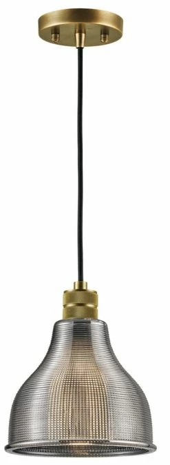 Best deal ❤️ Kichler Lighting Devin 100W 1-Light Medium E-26 Base Pendant in Natural Brass 🤩