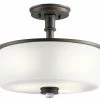 Wholesale ⭐ Kichler Lighting Joelson 75W 3-Light Medium E-26 Incandescent Semi-Flush Mount Ceiling Fixture in Olde Bronze 🧨 -Kichler Lighting shop Query 1431