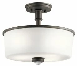 Wholesale ⭐ Kichler Lighting Joelson 75W 3-Light Medium E-26 Incandescent Semi-Flush Mount Ceiling Fixture in Olde Bronze 🧨