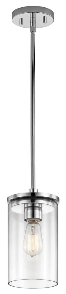 Best reviews of ✔️ Kichler Lighting Crosby 1-Light Mini Pendant with Clear Glass in Polished Chrome 👏