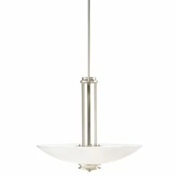 Best Sale 🤩 Kichler Lighting Hendrik 59-3/4 in. 100 W 3-Light Medium Inverted Pendant in Brushed Nickel 😀