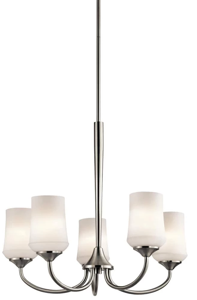 Brand new π Kichler Lighting Aubrey 100W 5-Light Medium Incandescent Chandelier in Brushed Nickel π₯ 3 Brand new π Kichler Lighting Aubrey 100W 5-Light Medium Incandescent Chandelier in Brushed Nickel π₯