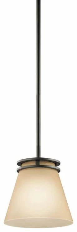 Buy 🌟 Kichler Lighting Hendrik 8 in. 100W 1-Light Medium Base Incandescent Mini Pendant in Olde Bronze ⭐