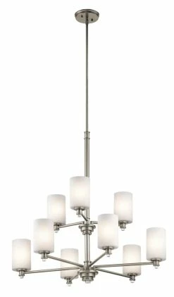 Cheapest ✔️ Kichler Lighting Joelson 100W 9-Light Medium E-26 Incandescent Chandelier in Brushed Nickel 😍