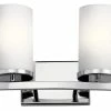 Promo ✔️ Kichler Lighting Crosby 30W 2-Light Bath Light with Satin Etched Cased Opal Glass in Polished Chrome ✨ -Kichler Lighting shop Query 147