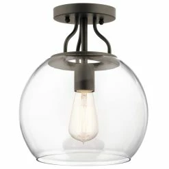 Top 10 ❤️ Kichler Lighting Harmony 75W 1-Light Medium E-26 Incandescent Semi-Flush Mount Ceiling Fixture in Olde Bronze 🎁