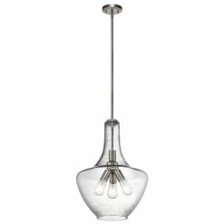 Best deal ⭐ Kichler Lighting Everly 22-3/4 in. 3-Light Pendant in Brushed Nickel 😍