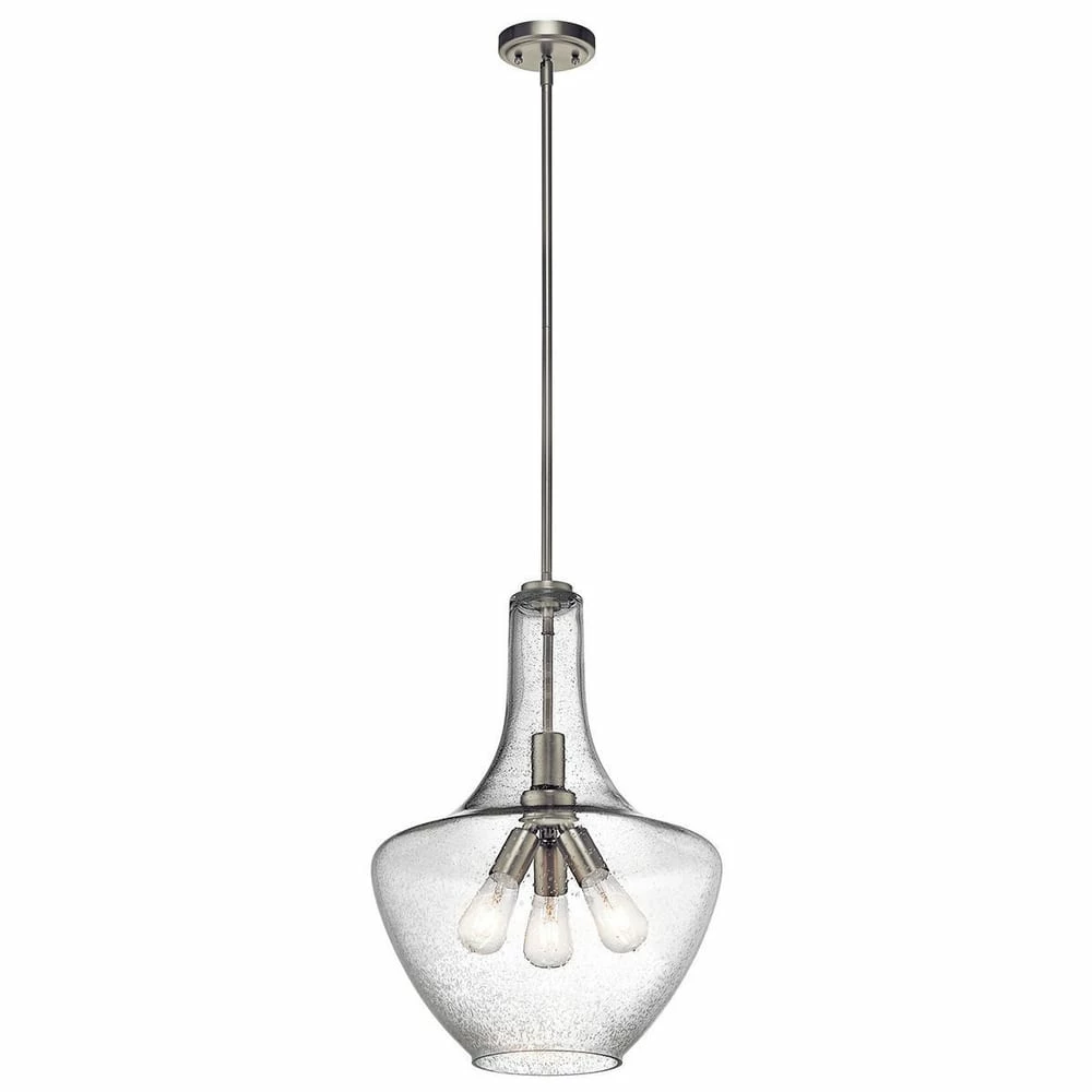Best deal β Kichler Lighting Everly 22-3/4 in. 3-Light Pendant in Brushed Nickel π 3 Best deal β Kichler Lighting Everly 22-3/4 in. 3-Light Pendant in Brushed Nickel π