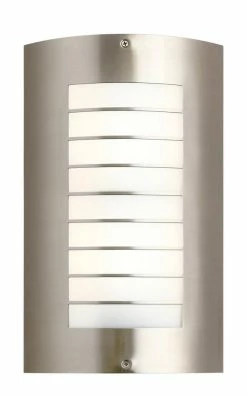 Best Pirce 👍 Kichler Lighting Newport 3-3/4 in. 30W 2-Light Outdoor Wall Sconce with White Polycarbonate Diffuser Glass in Brushed Nickel 👏