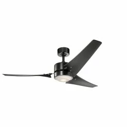 Hot Sale ❤️ Kichler Lighting Rana 17W 3-Blade LED Ceiling Fan with 60 in. Blade Span in Satin Black 🔔