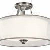 Cheapest 🎉 Kichler Lighting Lacey 75 W 3-Light Medium Semi-Flush Mount Ceiling Fixture in Antique Pewter ✨ -Kichler Lighting shop Query 1491