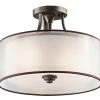 Cheap 🔥 Kichler Lighting Lacey 75 W 3-Light Medium Semi-Flush Mount Ceiling Fixture in Mission Bronze 😉 -Kichler Lighting shop Query 1493