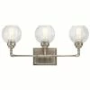 Top 10 ⭐ Kichler Lighting Niles 60W 3-Light Bath Light with Clear Seeded Glass in Antique Pewter 🎉 -Kichler Lighting shop Query 150