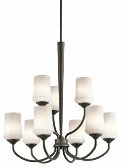 Discount ❤️ Kichler Lighting Aubrey 900W 9-Light Medium E-26 Incandescent Chandelier in Olde Bronze 🔥