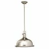 Hot Sale ⭐ Kichler Lighting Hatteras Bay 11-1/2 in. 150 W 1-Light Medium Pendant in Polished Nickel 😍 -Kichler Lighting shop Query 1520
