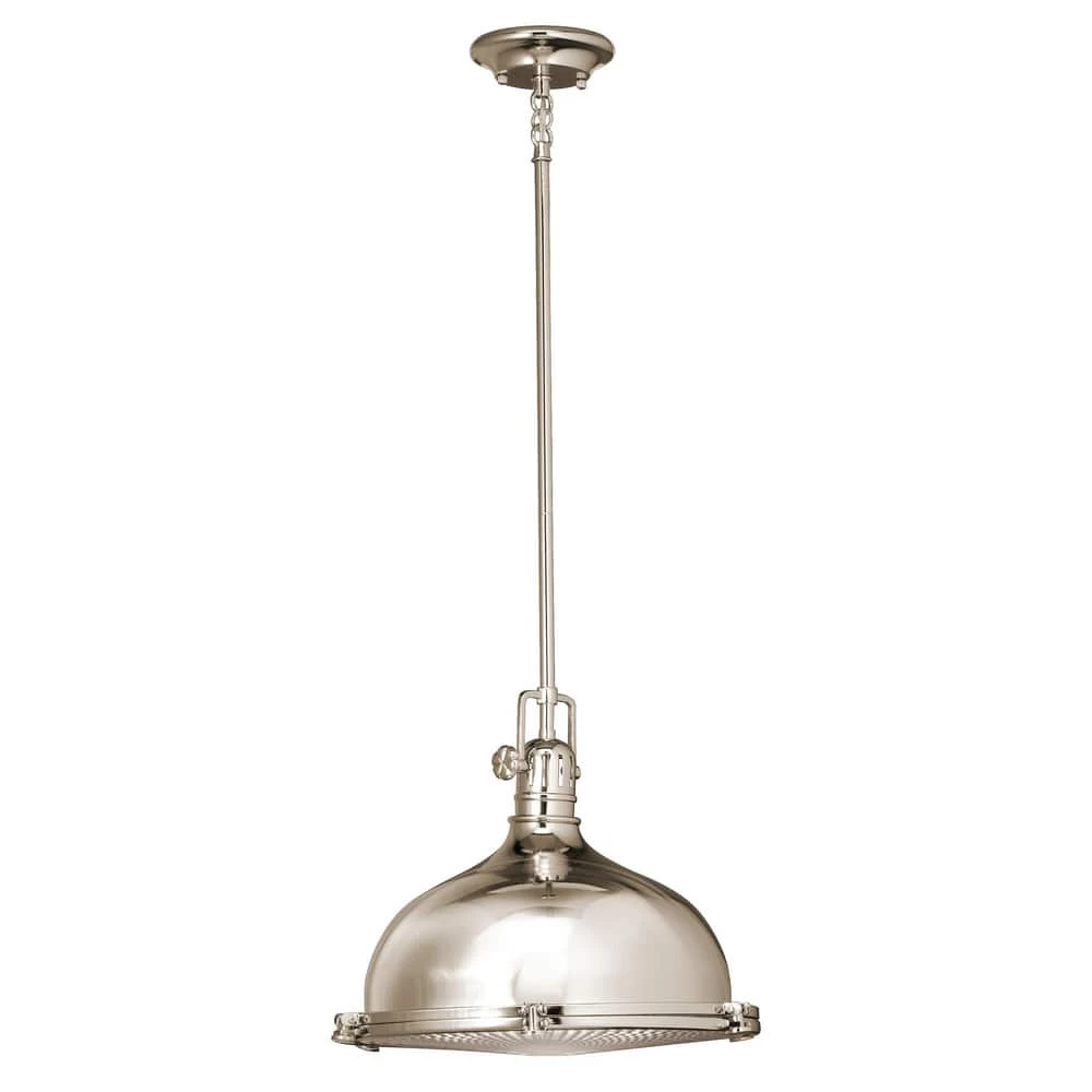 Hot Sale β Kichler Lighting Hatteras Bay 11-1/2 in. 150 W 1-Light Medium Pendant in Polished Nickel π 3 Hot Sale β Kichler Lighting Hatteras Bay 11-1/2 in. 150 W 1-Light Medium Pendant in Polished Nickel π