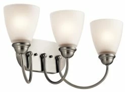 Promo 🌟 Kichler Lighting Jolie 3-Light Bath Light in Brushed Nickel 🔥