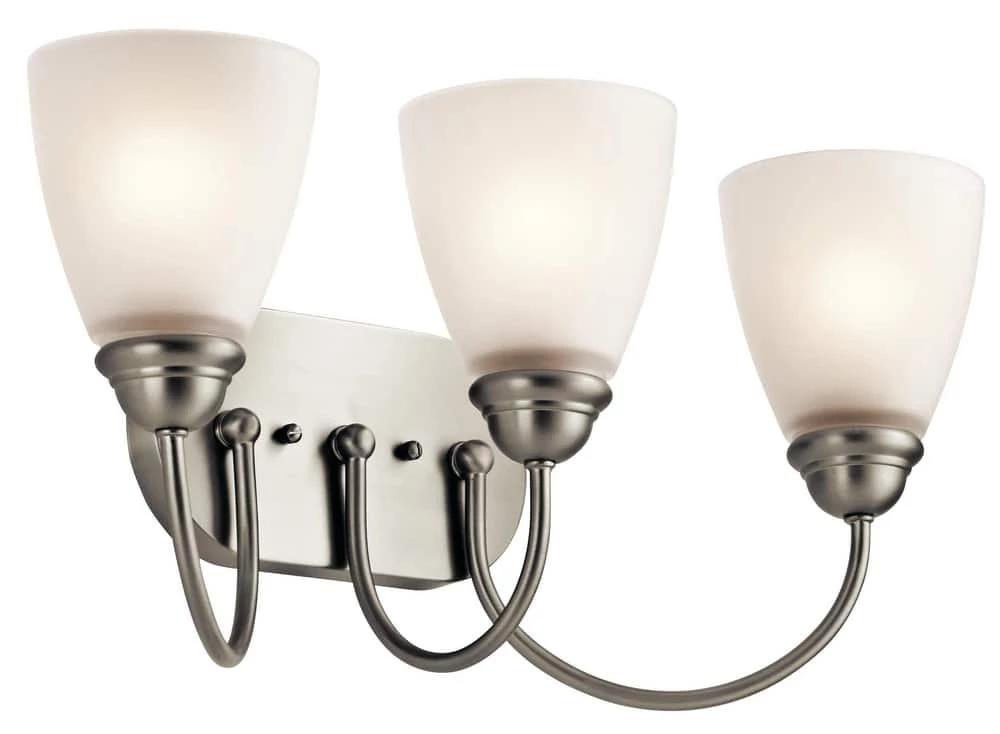Promo π Kichler Lighting Jolie 3-Light Bath Light in Brushed Nickel π₯ 3 Promo π Kichler Lighting Jolie 3-Light Bath Light in Brushed Nickel π₯