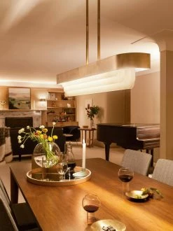 Wholesale 🌟 Kichler Lighting Serene 32W 2-Light LED Linear Chandelier in Natural Brass ✨ -Kichler Lighting shop Query 1528