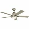 New 😀 Kichler Lighting Colerne 52 x 17 in. 70W 5-Blade 1-Light Ceiling Fan in Brushed Nickel 😉 -Kichler Lighting shop Query 1540